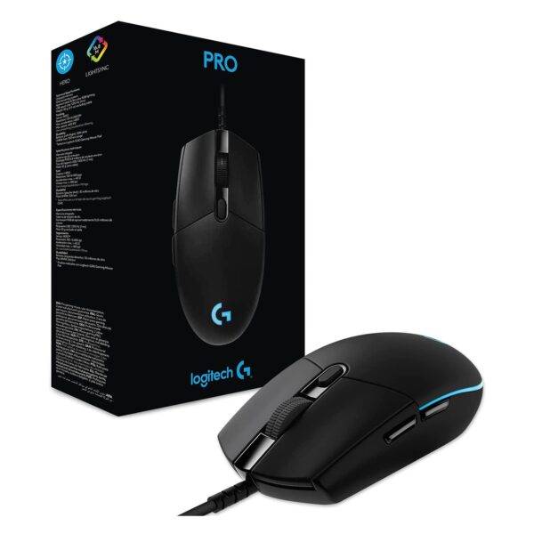 Logitech G PRO Souris Gamer Filaire, Capteur Gaming HERO 25K, 25 600 PPP, RVB, Ultra-Léger, 6 Boutons Programmables, Mémoire Intégrée,