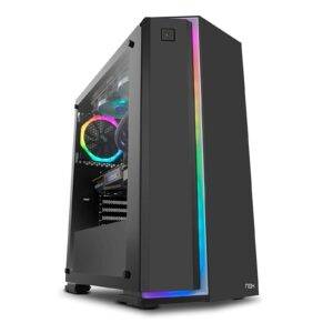 NOX Infinity Neon – boîte pour Ordinateur, Couleur Noir