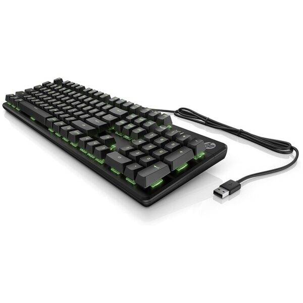 HP Clavier Mechanical 550 RED Mechanical switches (commutateurs Rouges, éclairage RVB, 10 Touches Rollover, Anti-ghosting, Mode Gaming, Pieds réglables) Noir – Image 2