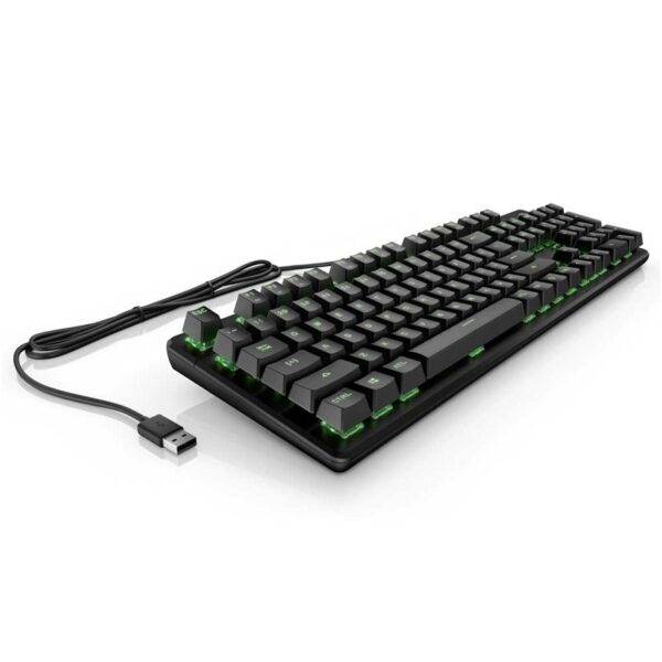 HP Clavier Mechanical 550 RED Mechanical switches (commutateurs Rouges, éclairage RVB, 10 Touches Rollover, Anti-ghosting, Mode Gaming, Pieds réglables) Noir – Image 3
