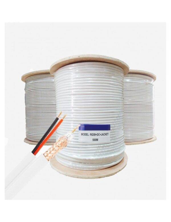 CABLE COAXIAL KX6 DIGITAL VIDEO + ALIMENTATION - Camera Surveillance 1m