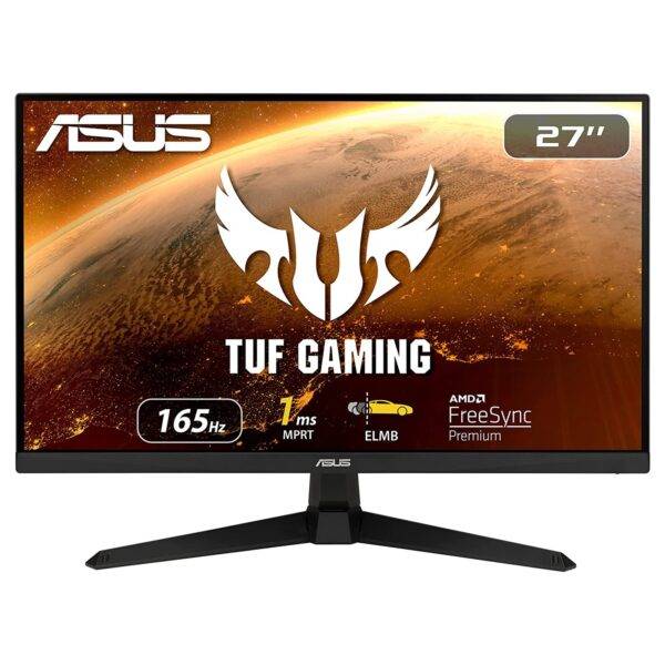 ASUS TUF Gaming VG277Q1A - eSport 27" FHD - Dalle VA -incurvée 165Hz - 1ms - 1920x1080 - 350cd/m² - Display Port & 2x HDMI - Haut-parleurs - AMD FreeSync Premium - Extreme Low Motion Blur