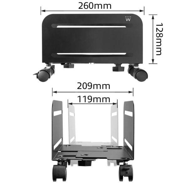 Ewent Universall mobile cpu stand Support PC / CPU réglable sur roulettes – Image 8