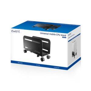 Ewent Universall mobile cpu stand Support PC / CPU réglable sur roulettes