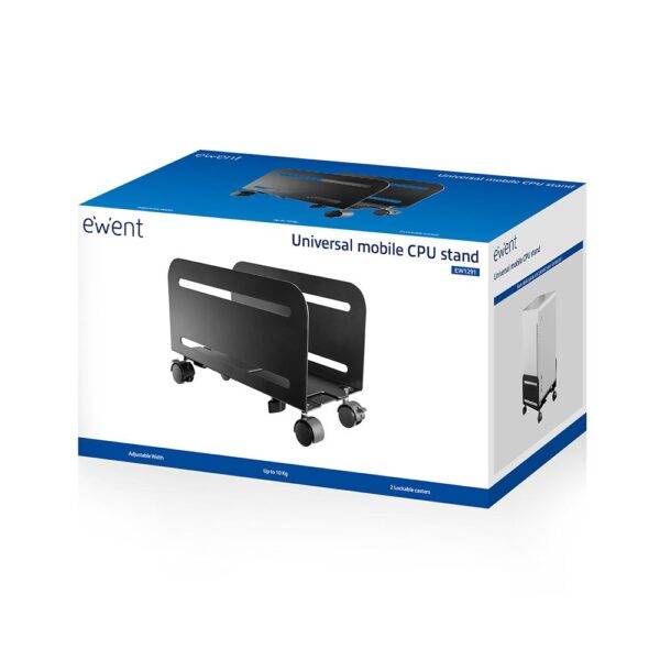 Ewent Universall mobile cpu stand Support PC / CPU réglable sur roulettes