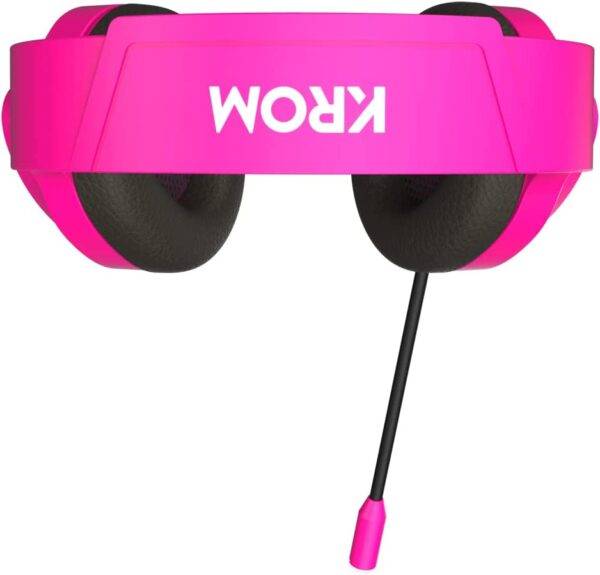 KROM Casque de Jeu Barbie KHALI -NXKROMKHALIB- Casque avec Microphone Flexible, stéréo, LED Blanche, Haut-parleurs 50mm, Bandeau réglable, PC, Switch,PS4, PS5, Xbox One, USB, Jack 3.5mm, Rose – Image 2