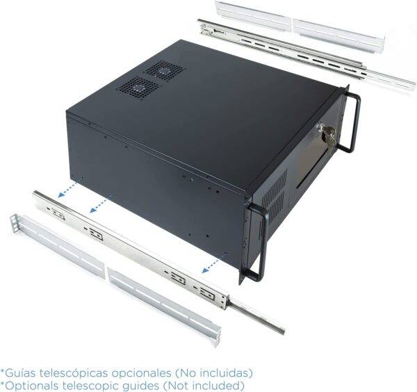 Tooq RACK-406N-USB3 - Boîtier d'ordinateur (pour Rack 19" 4U, Agrafe de Format ATX avec clé, 2 x USB 3.0) – Image 3