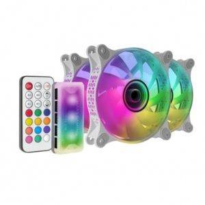 KIT 3xVENTILATEUR INTERNO ARGB MARS GAMING MF-3D KIT BLANC 12x12cm ARGB EFECTO ESPEJO INFINITO