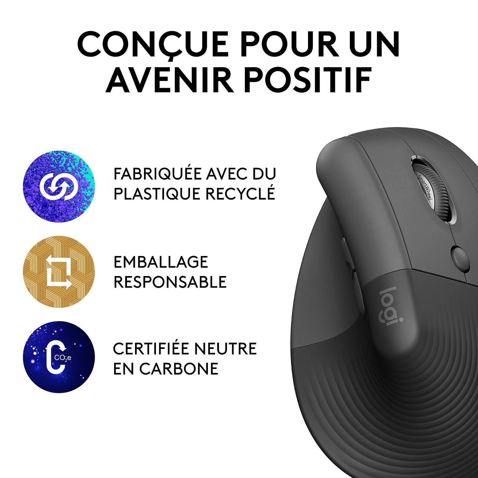 SOURIS Logitech Lift Vertical Graphite - PCSTORE MAROC