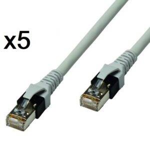 PROTEC.NET  Câble RJ45 CAT 6A S/FTP - 0.5 m - GREY (x 5)  //ARTICLE NR 025922