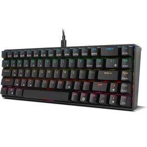 Mini Clavier de Jeu Tactique Ozone -OZTACTICALUS- mécanique sans pavé numérique, Bluetooth,  RGB