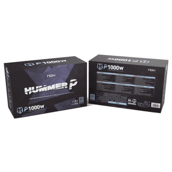 NOX HUMMER P1000W Fuente PCIE 5.0 ATX 3.0 Platinum 5 ANS GARANTIE – Image 2
