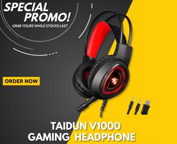 Casque Gaming LED RED - BLEU  TAIDUN V1000 – Image 2