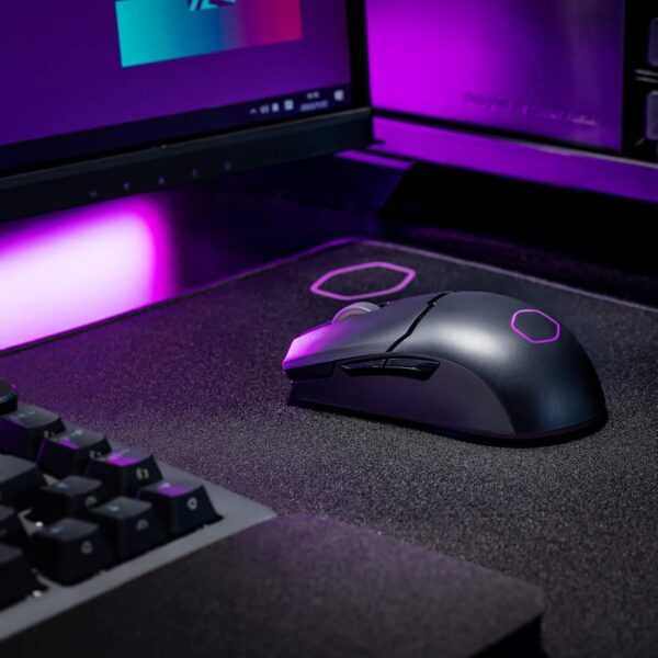 Cooler Master MM712 RGB-LED Souris Gaming sans Fil/Hybride Ultralégère 59g - Capteur Optique 19K DPI, Switches Optiques 70 Millions de Clics, MasterPlus+ (38K DPI, PC Seulement) - Noir – Image 2