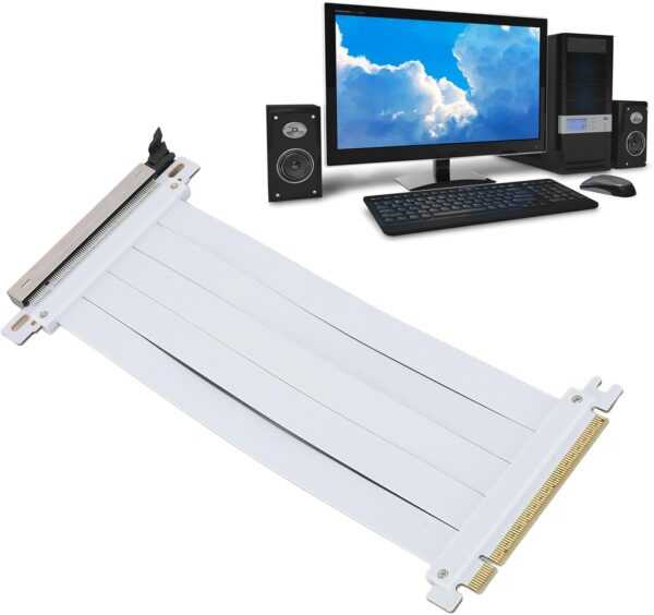ciciglow Câble Riser PCIE 5.0 X16, Câble D'extension GPU Flexible Haute Vitesse 128Gbps PCI Express Gen5.0 X16 Câble de Carte Riser GPU (30cm) – Image 2