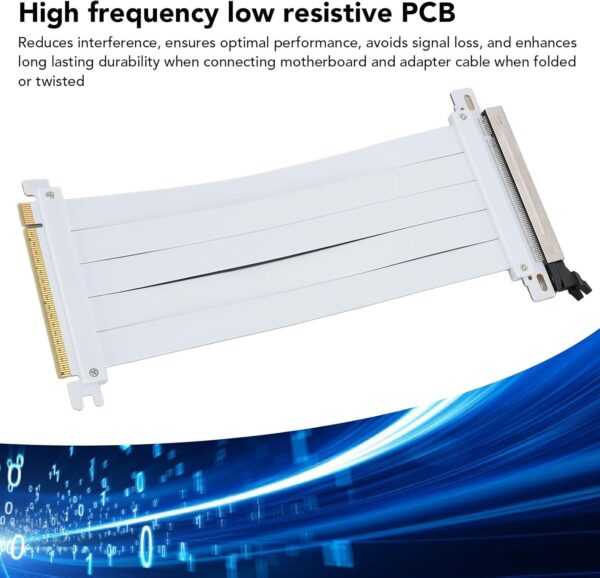 ciciglow Câble Riser PCIE 5.0 X16, Câble D'extension GPU Flexible Haute Vitesse 128Gbps PCI Express Gen5.0 X16 Câble de Carte Riser GPU (30cm)