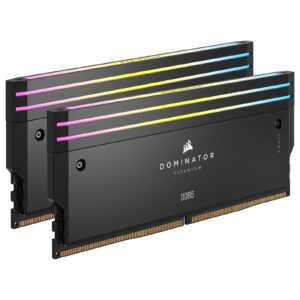 Kit de mémoire DOMINATOR TITANIUM RGB 48 Go (2x24 Go) DDR5 DRAM 7 200 MT/s CL36 Intel XMP — Noir