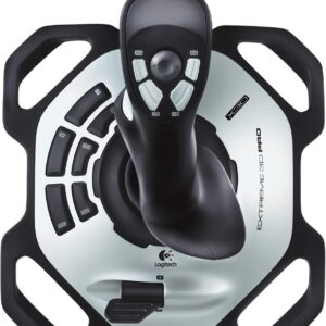 Logitech G Extreme 3D Pro Joystick, Contrôle de la Gouverne avec Manche Rotatif, 12 Boutons Programmables, Bouton PDV Octodirectionnel, Base Stable, Gâchette de Tir Rapide, USB, PC - Noir/Argent